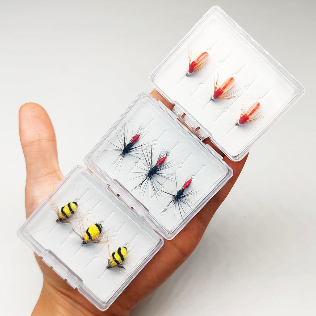 9Pcs-3 Boxs Bundle Fly Fishing Flies 3 different styles Wet Flies Bait Nymph Lure Flies for Flishing Trout/Carp Artificial Lure