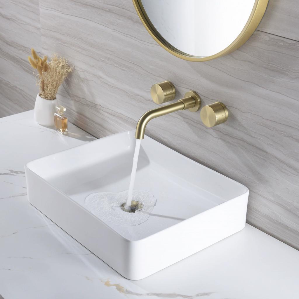 Grey Bathroom Faucet Brush Gold basin faucet Brass widespread faucet Tap luxury Basin Mixer Hot And Cold shower room sink Faucet
