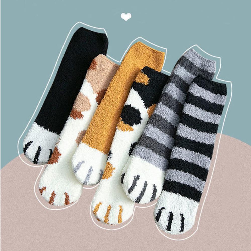Middle Tube Coral Velvet Socks Plush Floor Sox Cute Style Sleep Socks  for Female Stay In the House