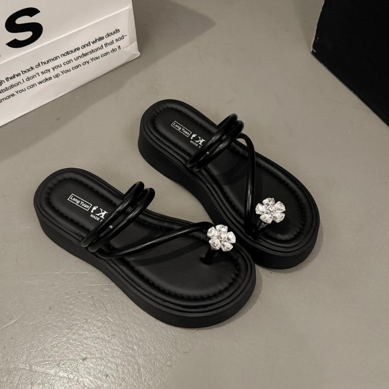Französische Einriemen-Flip-Flops Sommer Dicksohlige Schuhe Modische und Vielseitige und Bequeme Flip-Flops