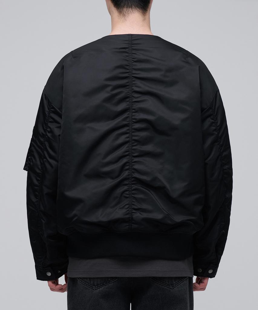 Musinsa Standard Oversized Collarless Ma-1 Bomber Jacket [Black]