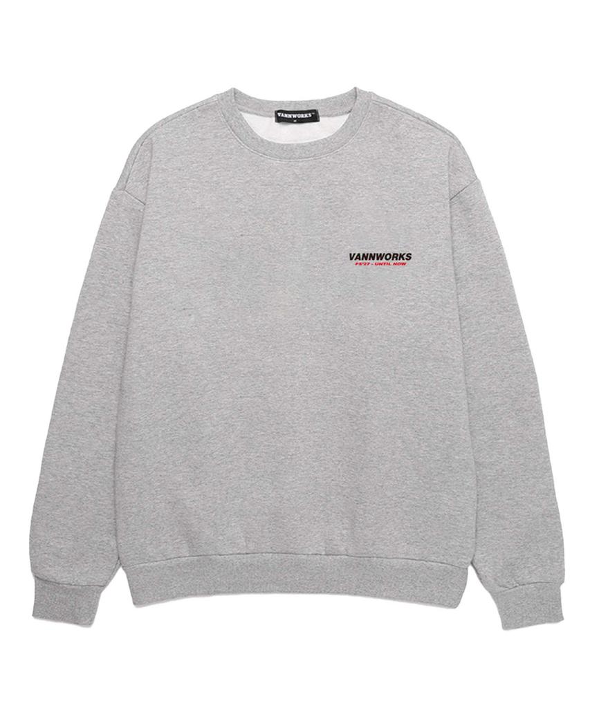 VANNWORKS Signature Logo Fleece-Lined Sweatshirt (Vnahts417) Gray