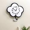Cartoon Cloud Sheep Mute Wall Clock with Swinging Pendulum Battery Operated for Children Bedroom Living Room Home Decors