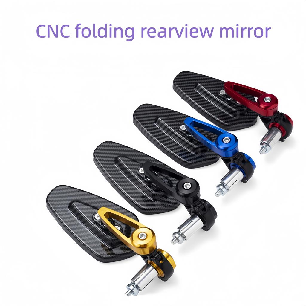 Universal Motorcycle Rearview Mirror Carbon Fiber Pattern Handlebar Mirror Modified Inverted Rear Mirror Motorbike Accessories