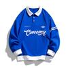 Men Oversized Contrasting Colors Lapel Sweatshirt Spring Hip Hop Streetwear Sweatshirt Harajuku Baseball Uniform Hoodie Men