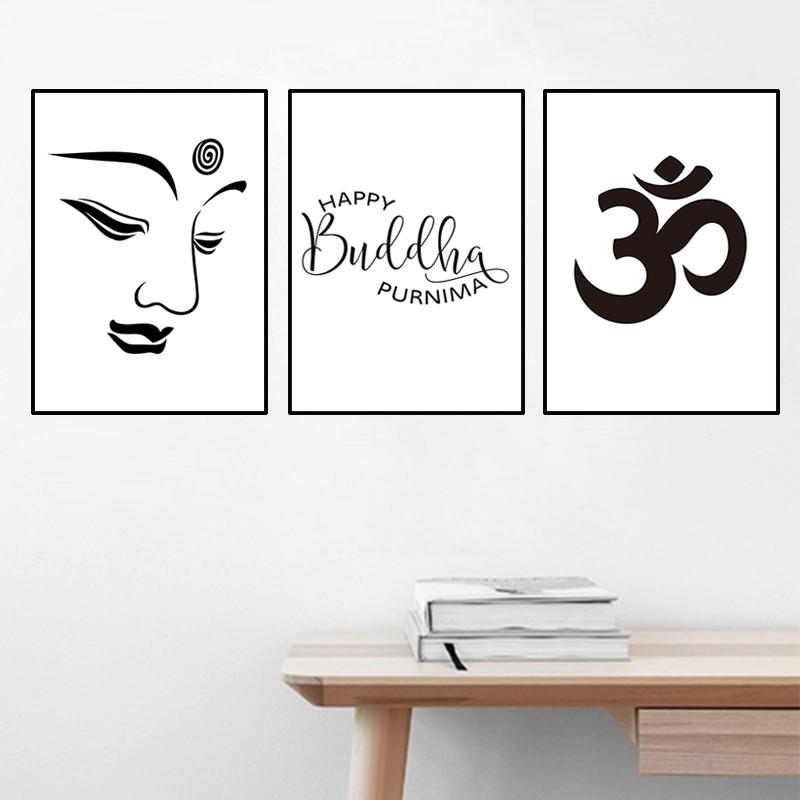 

Счастливый Будда приветствие цитата холст искусство плакат, цитата Будды искусство печать на холсте лицо Будды домашний декор стены HD2875