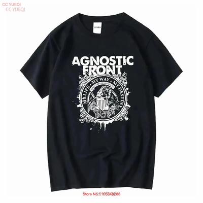 Hot Vtg Agnostic Front Band Black Short T Shirt Full Size S4xl Vintage Versatile Casual Top For Everyday Wear Fashion