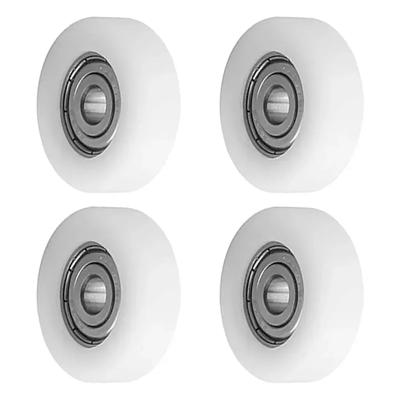 4 Pcs/Lot 2 Inch Caster Single Wheel Diameter 50mm Plastic Nylon Light White Pp Smooth  Roller Idler Bearing Pulley