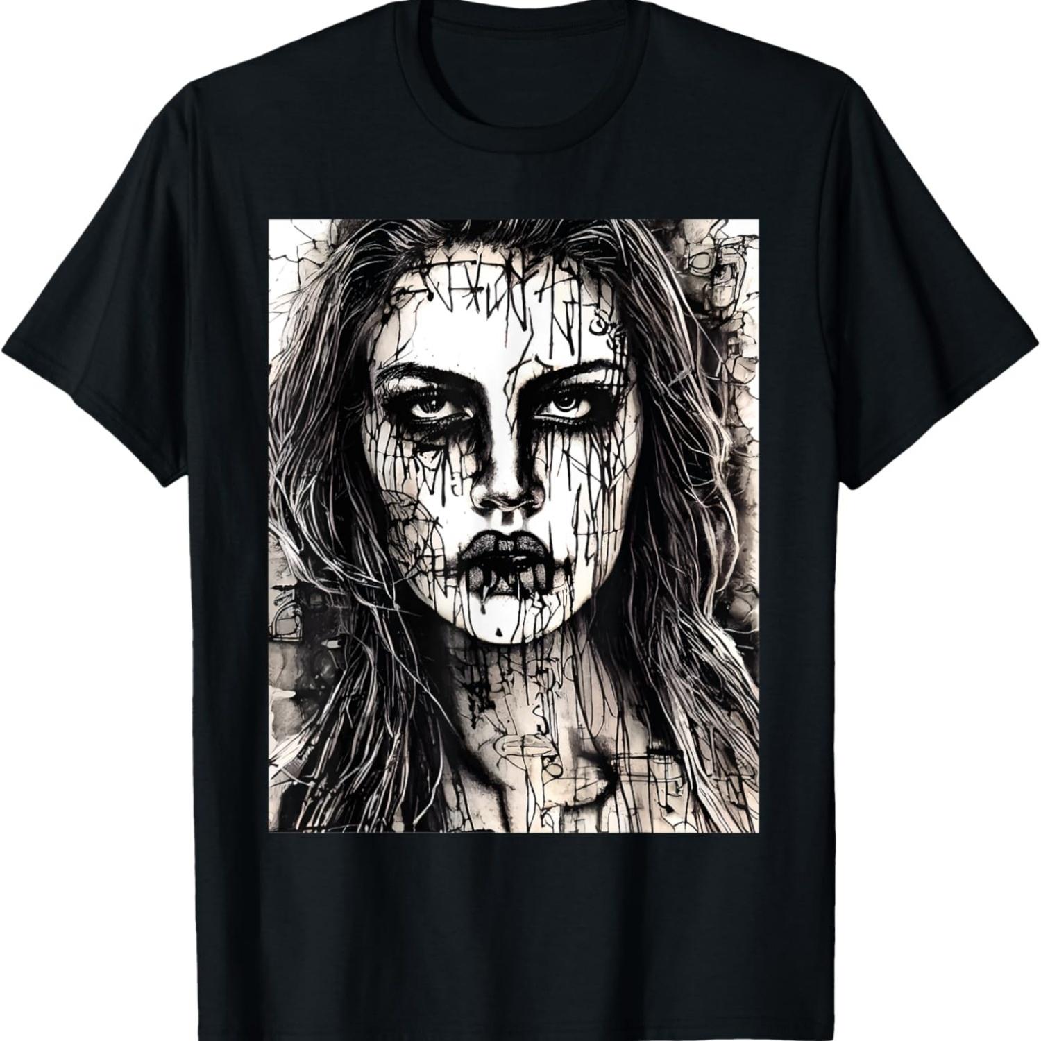 

Goth Aesthetic Grunge Occult Emo Satanic Horror Art T-Shirt XXXXXL чорний