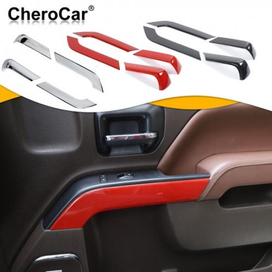 4X Door Handle Trim Panel Decor Cover Kit for 2014-18 Chevy Silverado GMC Sierra