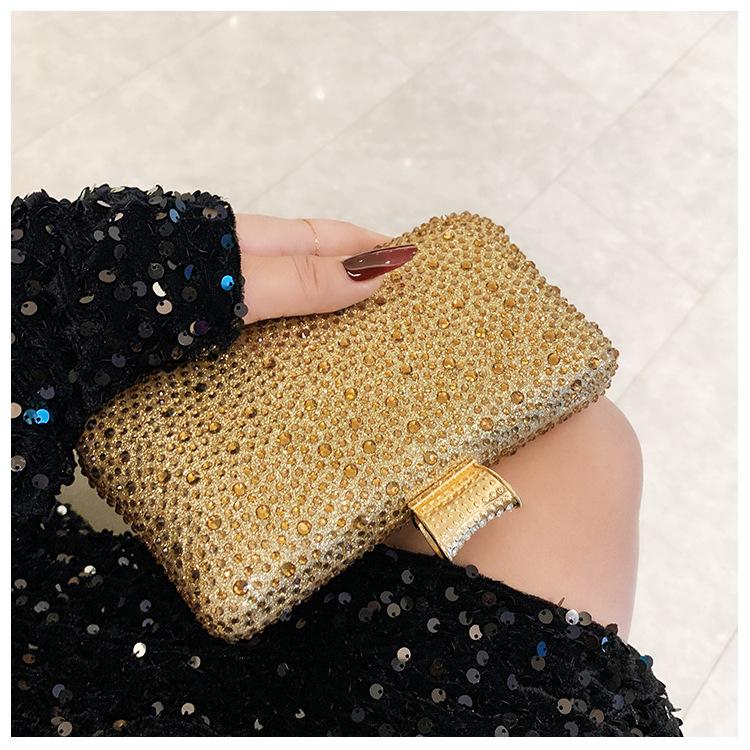 Bolso de Fiesta Brillante para Mujer Bolso de Cena de Celebridad con Diamantes Calientes Bolso de Mano de Pedrería de Lujo Bolso de Noche para Fiesta