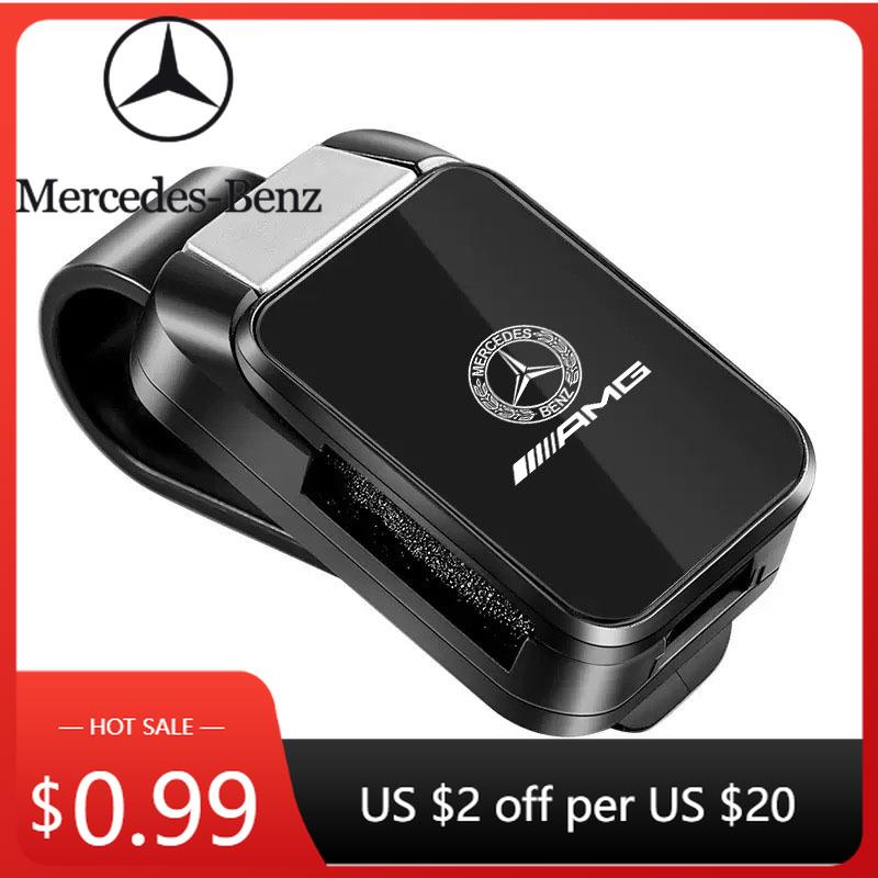Hot Car Sticker Car Eyeglass Holder Glasses Storage Clip Sunglasses Holder with Sponge Protection for Mercedes Benz AMG W206 W20