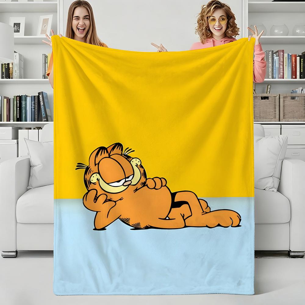 Cartoon Chubby Cute Cat Throw Flannel Blanket Perfect for Sofa Office Bed Travel Sleep Read Relax Camping Four Season Use