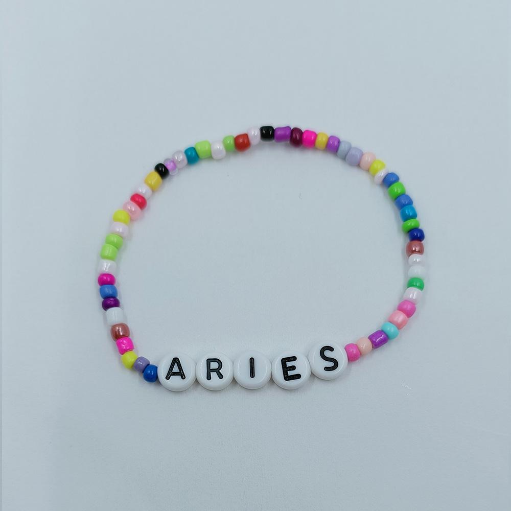 Colorful Beaded Bracelet Rainbow Friendship Bracelet Elastic Stretch Letter Beaded Bracelets for Kids Girls