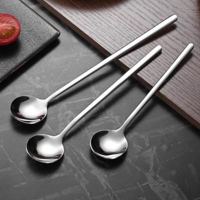 Coffee Stirring Spoon Stainless Steel Long Handle Spoon Polished Rust-Proof Creative Dessert Spoon for Home Cafe Kitchen Tool for Stirring Ice
