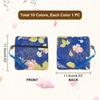 PandaHall 10 Cores Bolsa Estreita para Joias, Mini Bolsa Plana, Bolsa de Armazenamento de Acessórios, Estilo Chinês com Borla, Design de Flores, 11,5 cm, Perfeita para