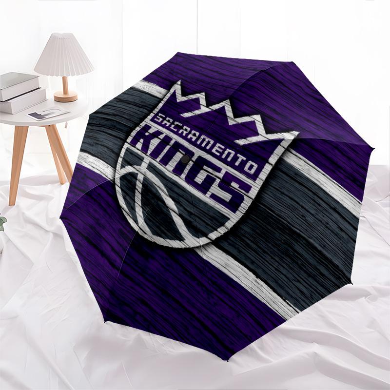 Sacramento Kings2pattern, automatic folding umbrella, portable and foldable design, 8 ribs, a Christmas or birthday gift.