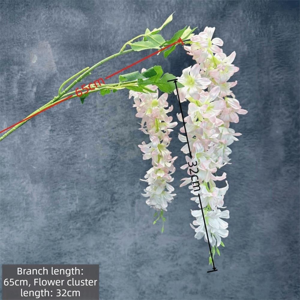 3-Pronged Artificial Faux Plants Purple Fake Blossom Bouquet  Wedding Decoration