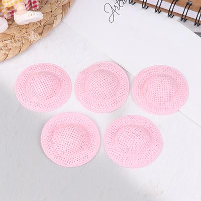 5Pcs Puppenhaus Hand Gewebt Stroh Hut Puppe Mini Bunte Hut Puppenhaus Dekoration Zubehör Für Kind Pretend Spielen Spielzeug