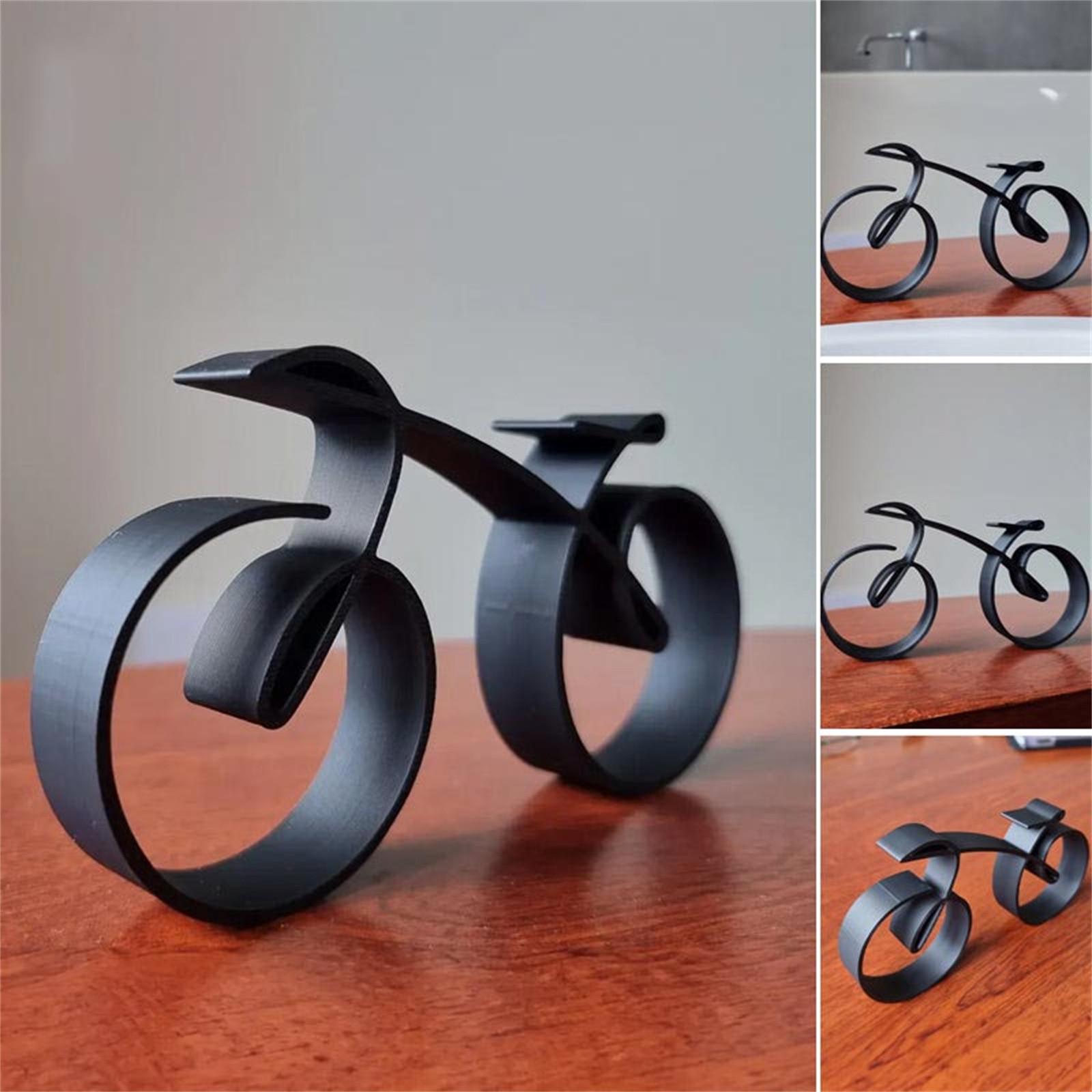 Минималистичная проволочная скульптура, Силуэт велосипеда, Черная арт-скульптура, Минималистичная железная арт-скульптура, Подходящий подарок для велосипедистов One Size