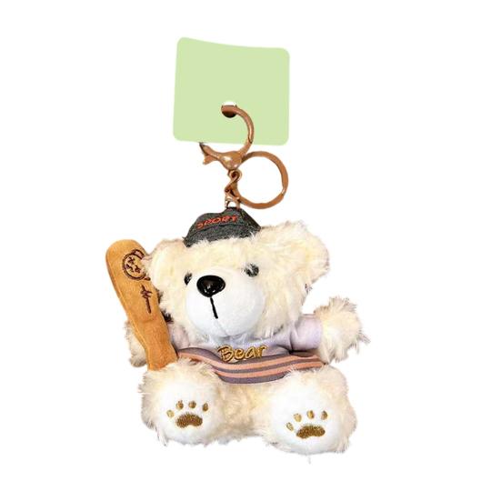 

Брелок-подвеска Мультяшный внешний вид Печенье Медведь Шарм Брелок Мягкий на ощупь Украшение для подвешивания на рюкзак белый