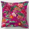 Double Sided Boho Vintage Floral Pillow Cover Colorful Rose Daisy Flower Print Soft Throw Pillow Case for Home Decor Gift