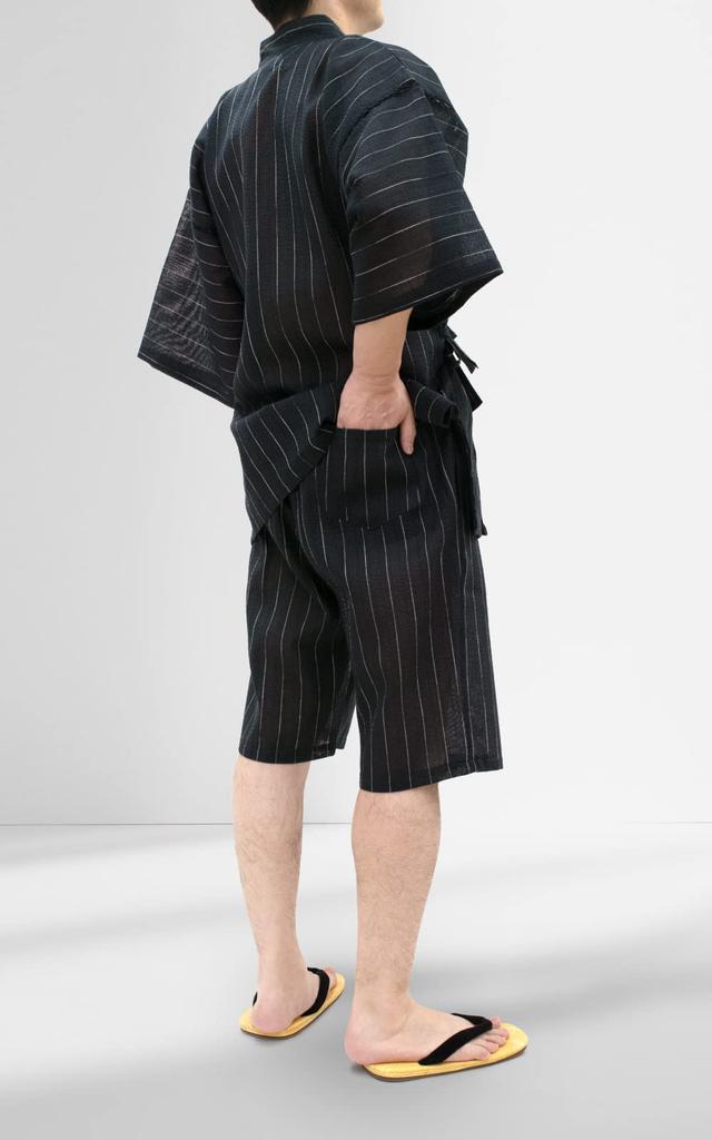 Aiai Jinbei Pyjama Baumwolle und Leinen Kühl und Perfekt für den Sommer und 10 Muster Stilvolle Loungewear und Pyjama-Set Herren-Set, Shijira, 85% Baumwolle, 15%