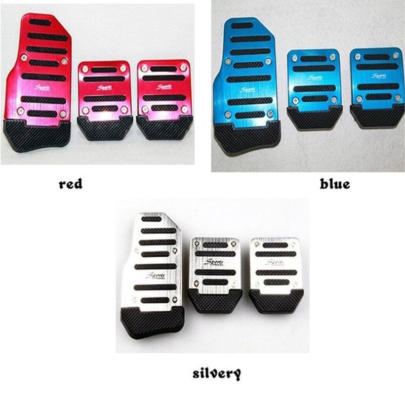 3pcs/2pcs Car Auto Vehicle Non-slip Pedal Foot Treadle Cover Pad Aluminium
