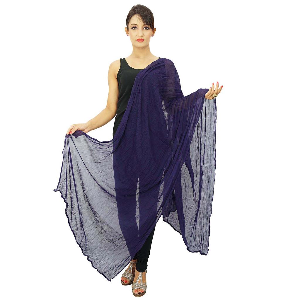 Chiffon Blend Dupatta Long Stole Women Neck Wrap Indian Scarves Chunni