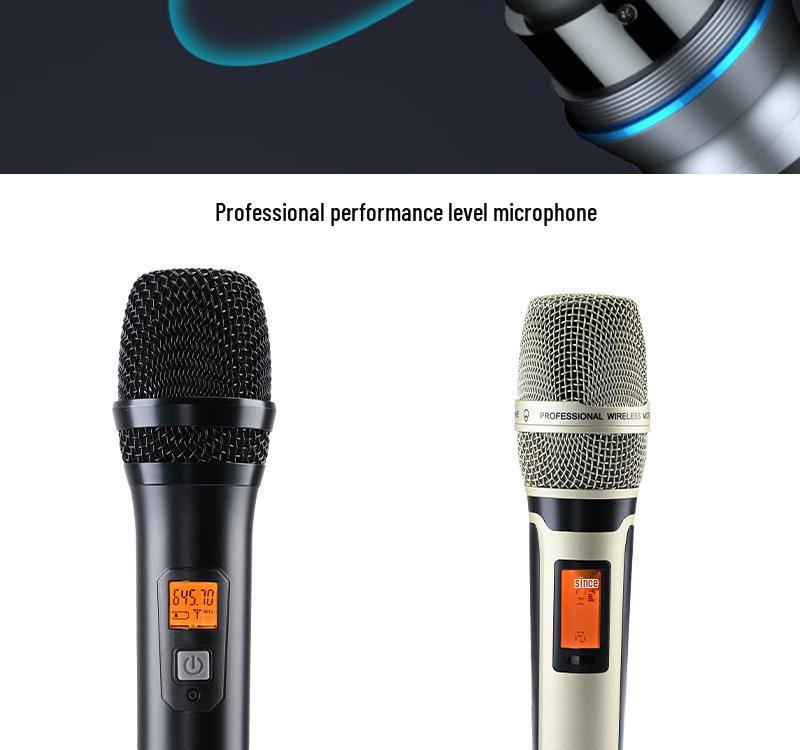 Dual Wireless Microphone Set for Meetings, KTV, and Home Singing