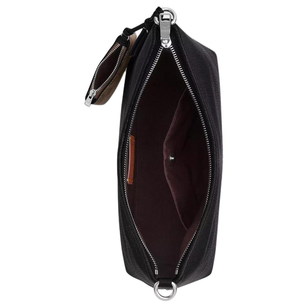 Coach Laurel 31 Mirror Pendant Detachable Handle Pebble Leather Shoulder Bag Large Women Shoulder Bag Black CBI94-SVS3B