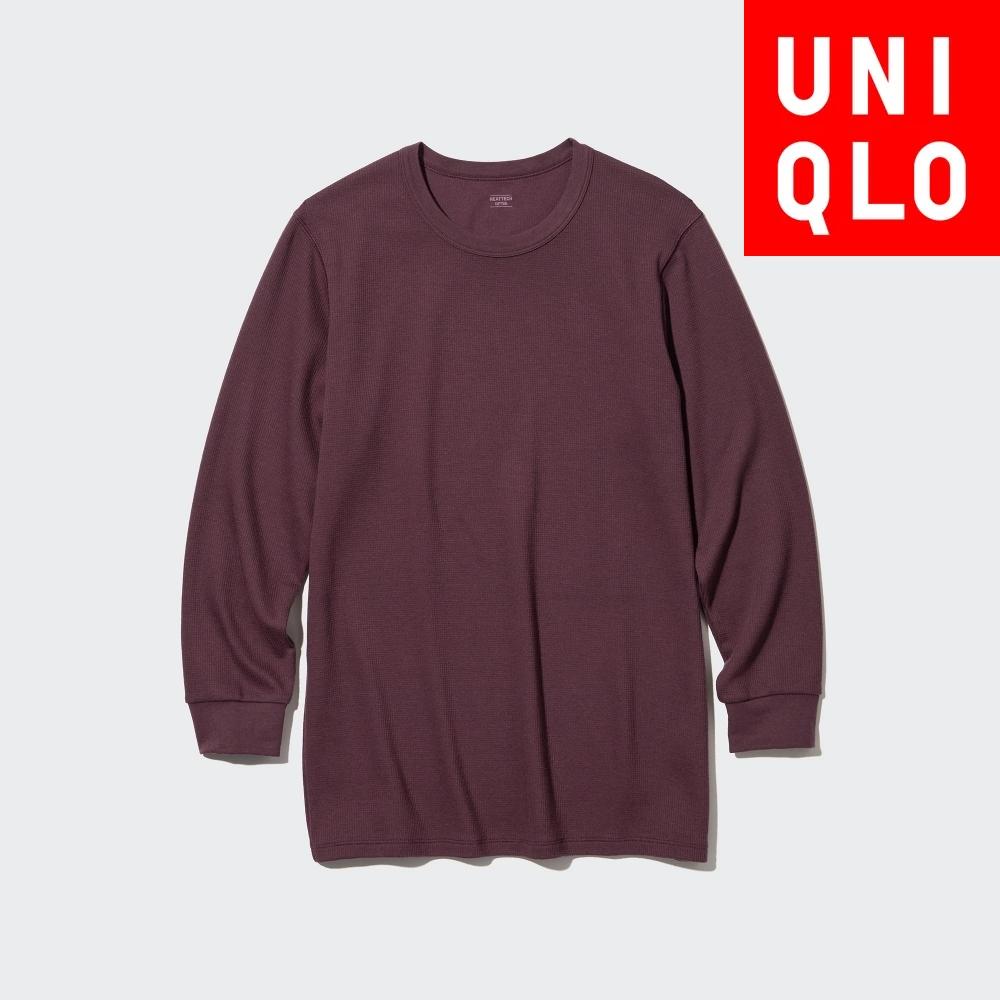 

UNIQLO JAPAN HEATTECH ХЛОПКОВАЯ ВАФЛЯ С КРУГЛЫМ ВЫРЕЗОМ T ОЧЕНЬ ТЕПЛЫЙ РУКАВ НА 9 КВАРТ