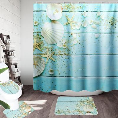 1//3//4PCS Sakura Snow Mountain Bathroom Shower Curtain Toilet Cover Mat Non-Slip