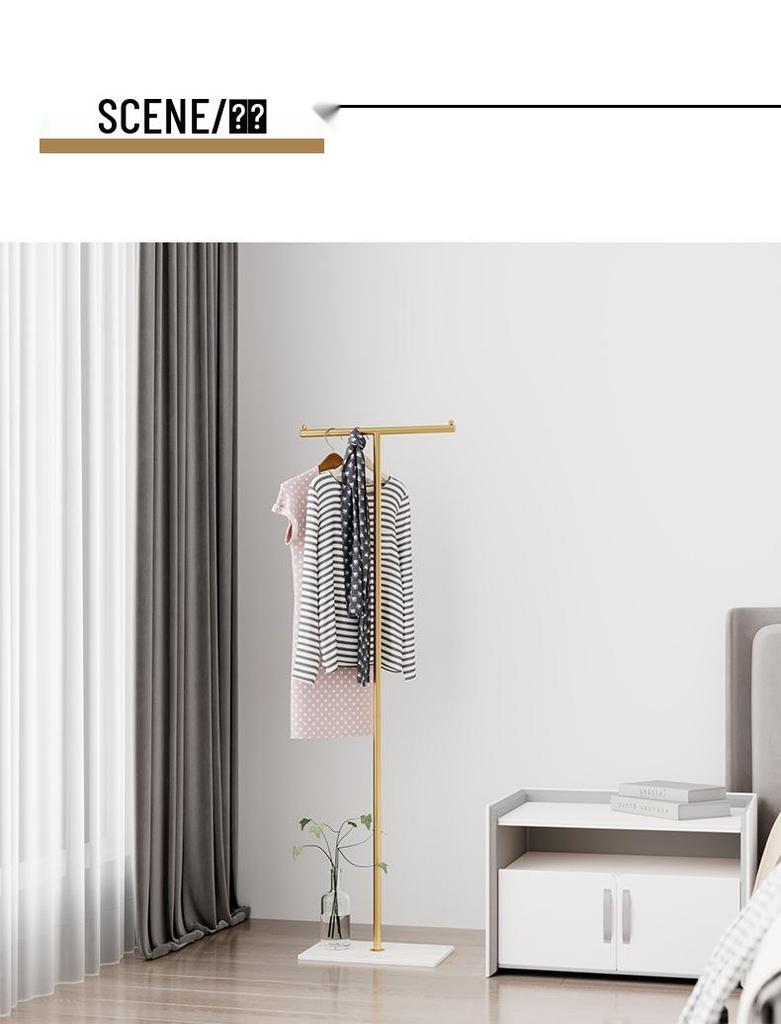 Space-Saving Floor-Standing Clothes and Hat Rack for Bedroom 