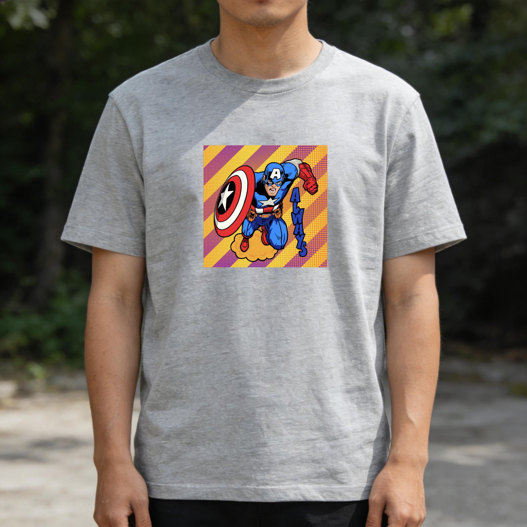 Adult and Children Childhood Hero Dream Marvel Four Major Heroes QVersion Cotton Printed Daily Wear TShirt S