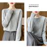 Women's Solid Color Wool Knit Pullover Sweater for Fall and Winter