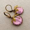 Retro European Mori pastoral earrings for women, imitation moonstone dragonfly earrings, round exquisite daily models