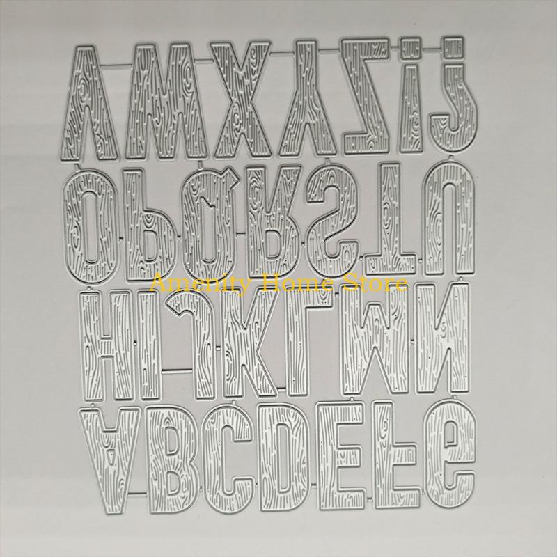 F26C Creative Letters Metal Cutting Die Art Alphabets Die Cuts Embossing Stencil for DIY Paper Crafts Photo Album Decorat