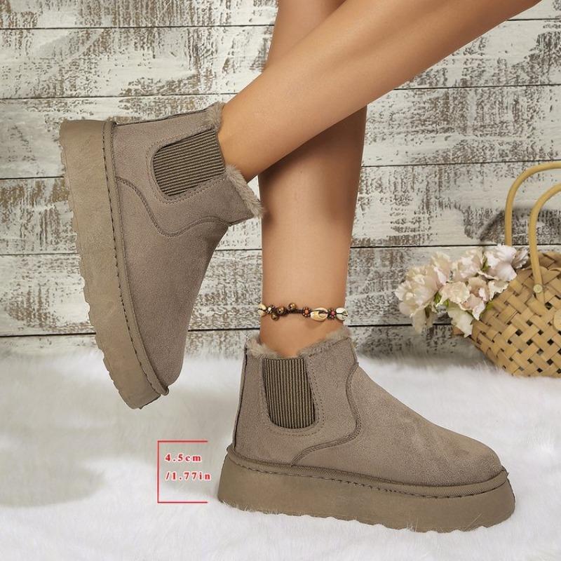 Large Size Medium Tube Thick-soled Snow Boots for Women, New Autumn and Winter Models, One-pedal Fashion Cotton Shoes for Women