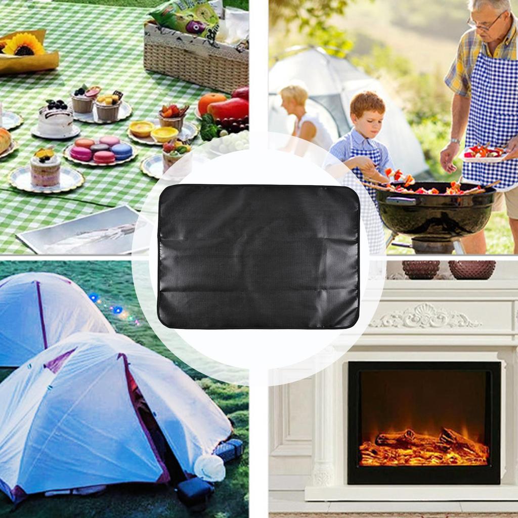 Mat For Under Grill Double-Sided Fireproof Grill Mat For Deck Waterproof Deck Protector Barbecue Floor Pad For Balcony Picnic