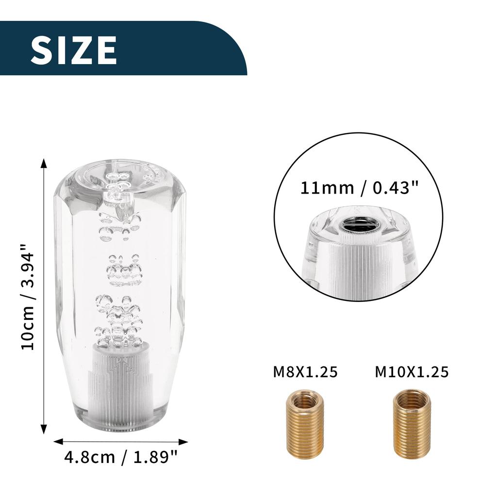 TUCKBOLD 10cm Ośmiokątny Kryształowy Gałka Zmiany Biegów Samochodowych | Uniwersalny Przód do Automatycznej i Manualnej