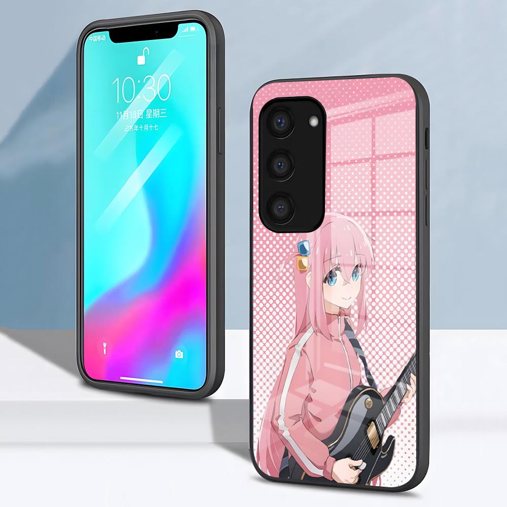 B-Bocchi The Rock H-Hitori Gotoh Handyhülle Für Samsung S26 S25 S24 FE S23 S22 S21 Plus S20 Ultra Note20Ultra Schwarze Glasabdeckung