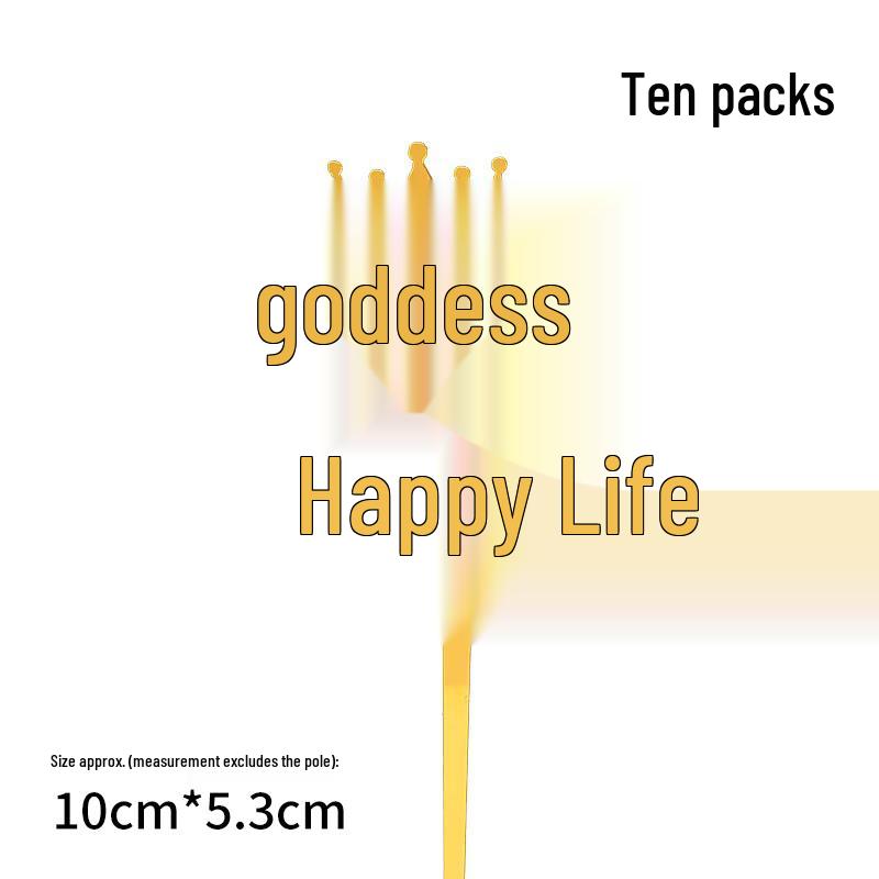 50 Stück Goldene Acryl-Kuchenstecker - Geburtstag, Festival, Muttertagsfeier