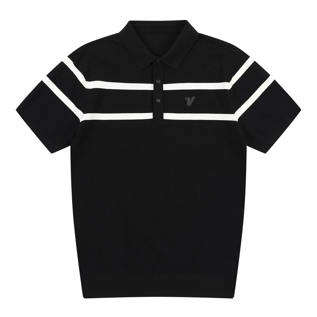 VOLVIK GOLFWEAR Men'S Golf Essential Color Block Short Sleeve Knit Vmktp391_Bk