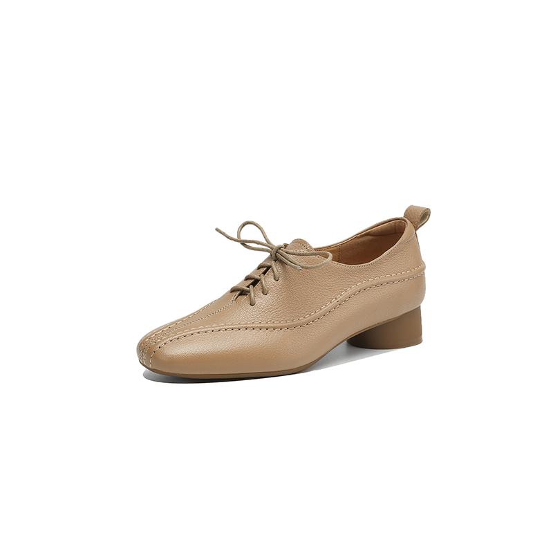 Fashion Women Casual Low-heel Shoes Genuine Leather Soft Comfort Low Heels Loafers Shoes Spring 2025 New Office Lady Daily Size 34-40