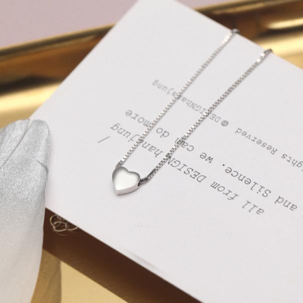 Japanese Heart-Shaped Love Necklace Neck Chain Female Simple Literary Collarbone Chain Female School Birthday Gift Accessories