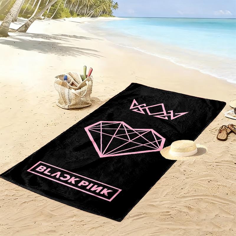 BlackPink Print Beach Towel, Large Soft Quick Dry Towel for Beach Camping Swimming