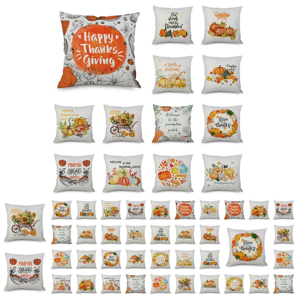 Exquisite Thanksgiving Pumpkin Pattern Sofa Cushion Cover For Elegant Home Decor