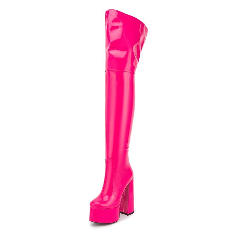 

Women s Over the High Knee Boots Platform Sexy Winter Thigh High Boot Pink Black Long Party White Dance Stripper Shoes Ladies 45