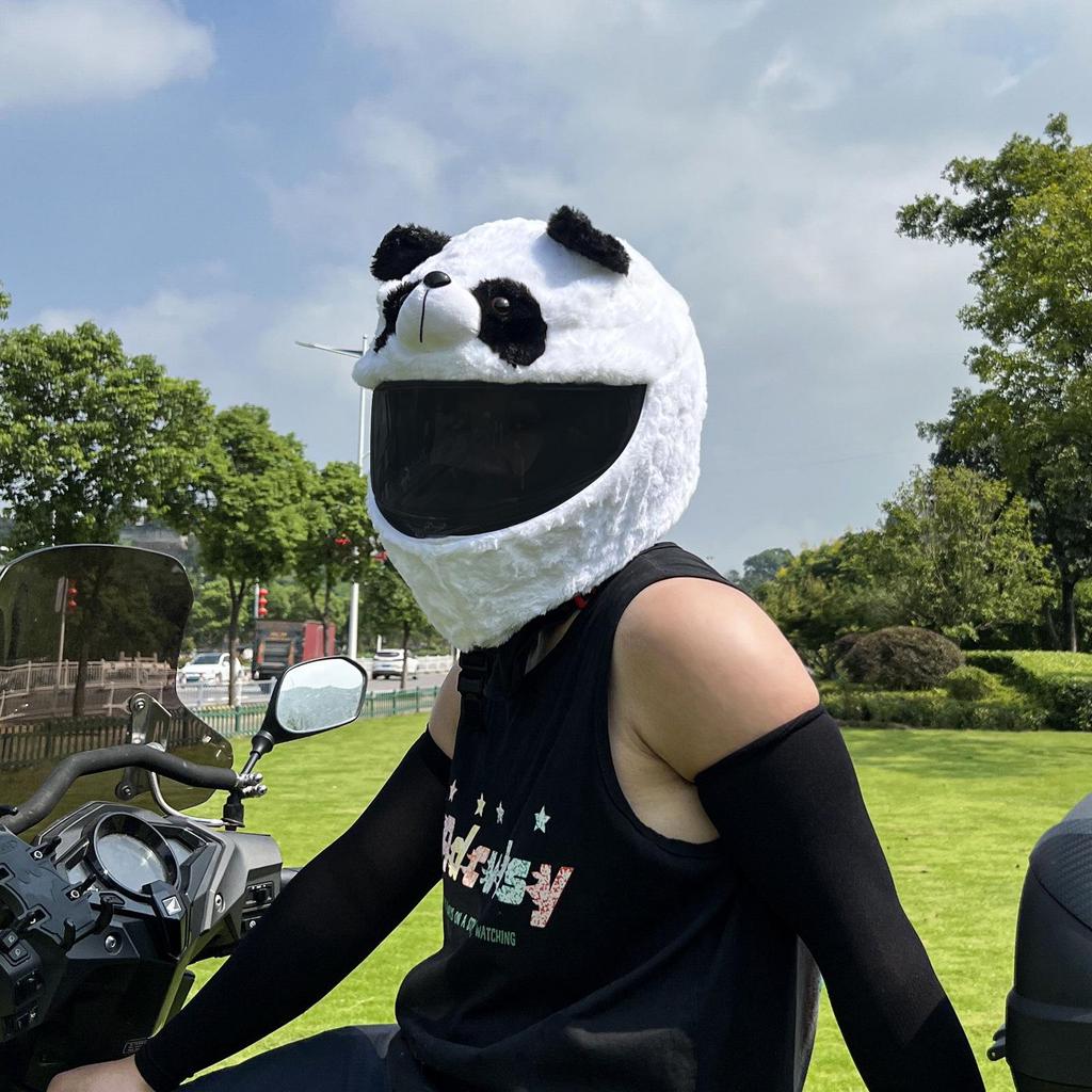 Plyšový Kreslený Vepřový Hlava Motocyklová Helma Kryt - Otevřená & Plná Ochrana Helmy